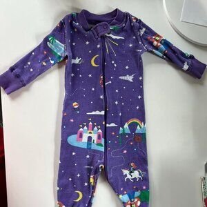 Hanna Andersson Organic Cotton Sleeper in Purple with Space Theme Size 3-6 month